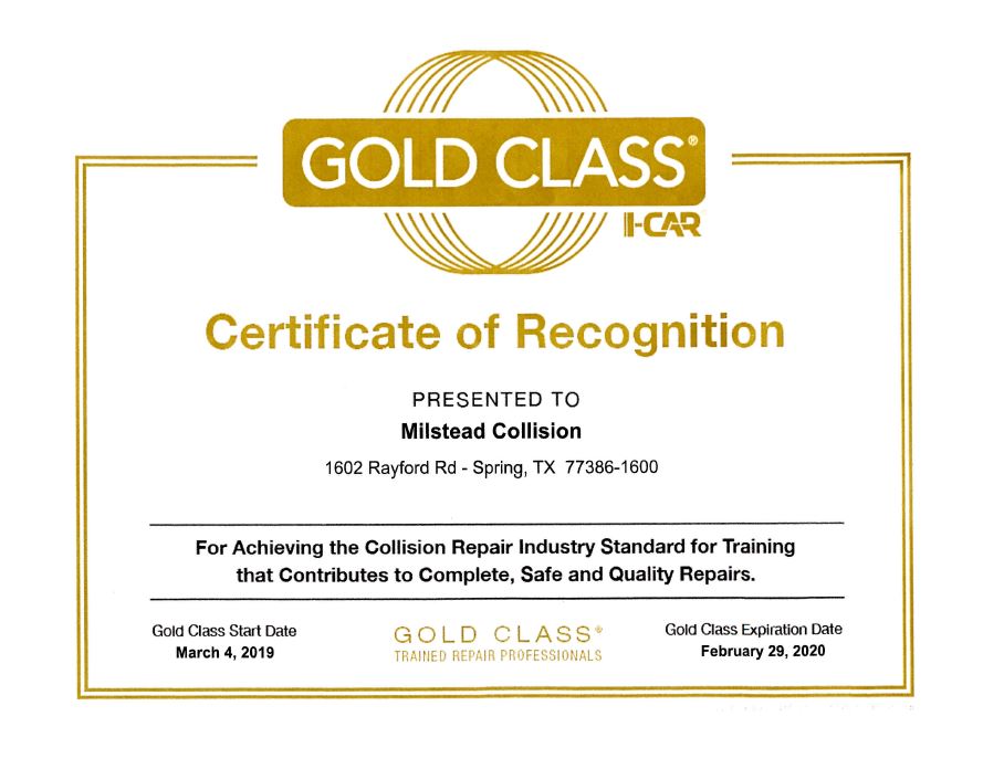 I-CAR Certification in Spring, TX